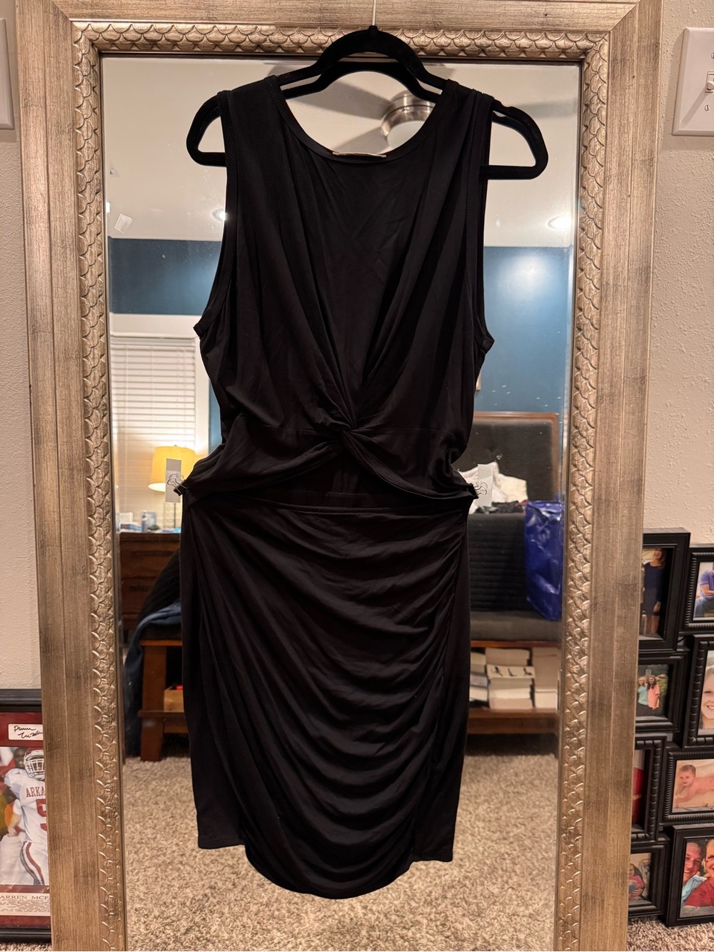 Black Twist-Front Cut-Out Sleeveless Mini Dress